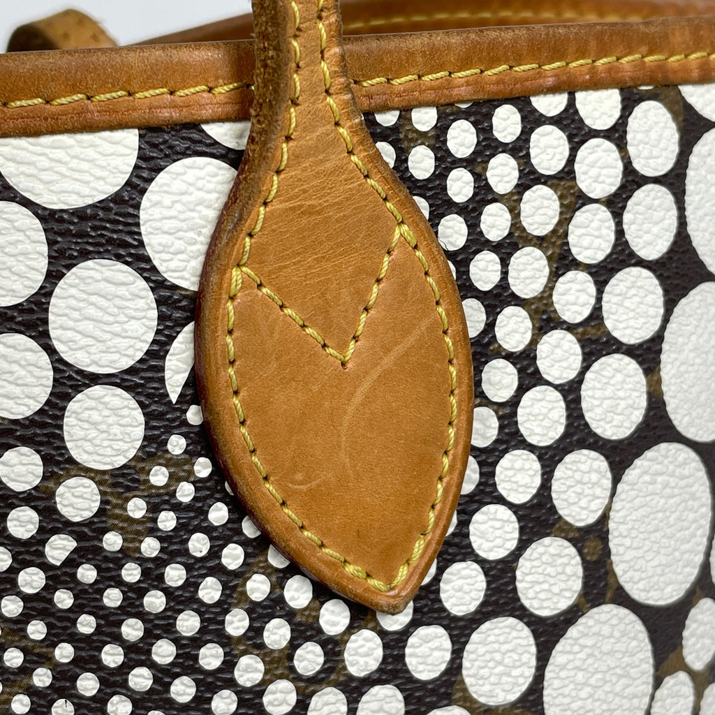 ルイ・ヴィトン ネヴァーフル MM 草間彌生 パンプキンドット ショルダーバッグ トートバッグ モノグラム ブラウン ブロン(ホワイト) M40684 レディース 【中古】brbag