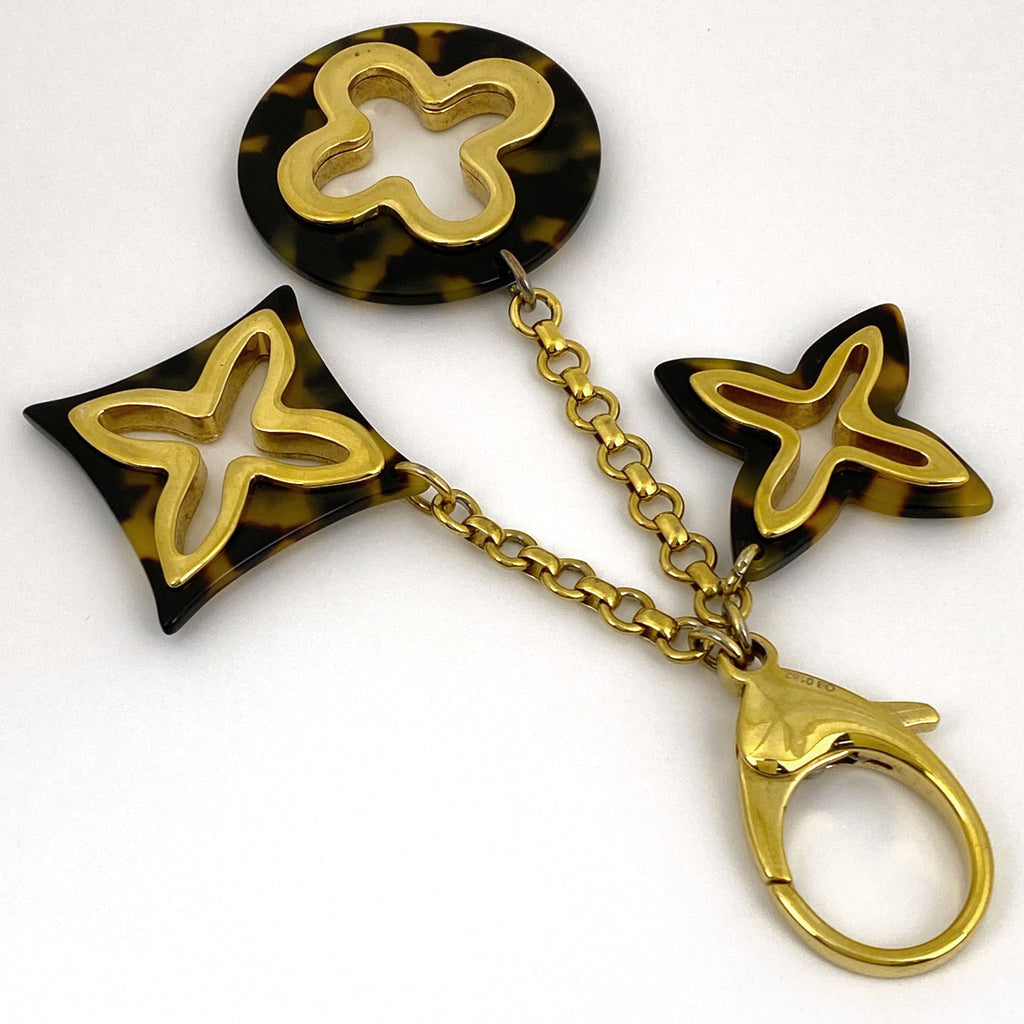 ルイ・ヴィトン ビジューサック アンソレンス キーリング バッグチャーム デミ柄 バッグチャーム GP プラスチック ゴールド ブラウン M65087 レディース 【中古】brbag