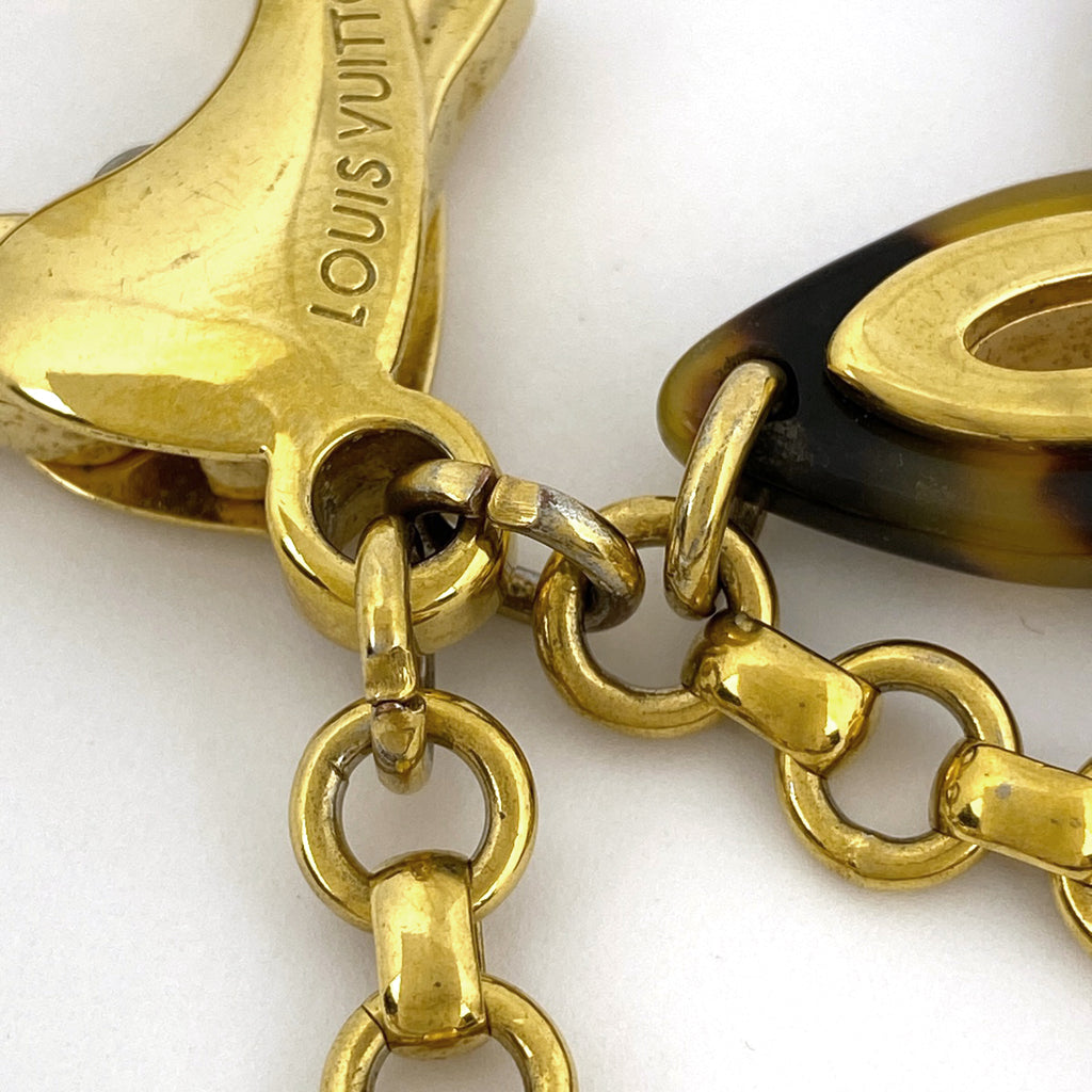 ルイ・ヴィトン ビジューサック アンソレンス キーリング バッグチャーム デミ柄 バッグチャーム GP プラスチック ゴールド ブラウン M65087 レディース 【中古】brbag