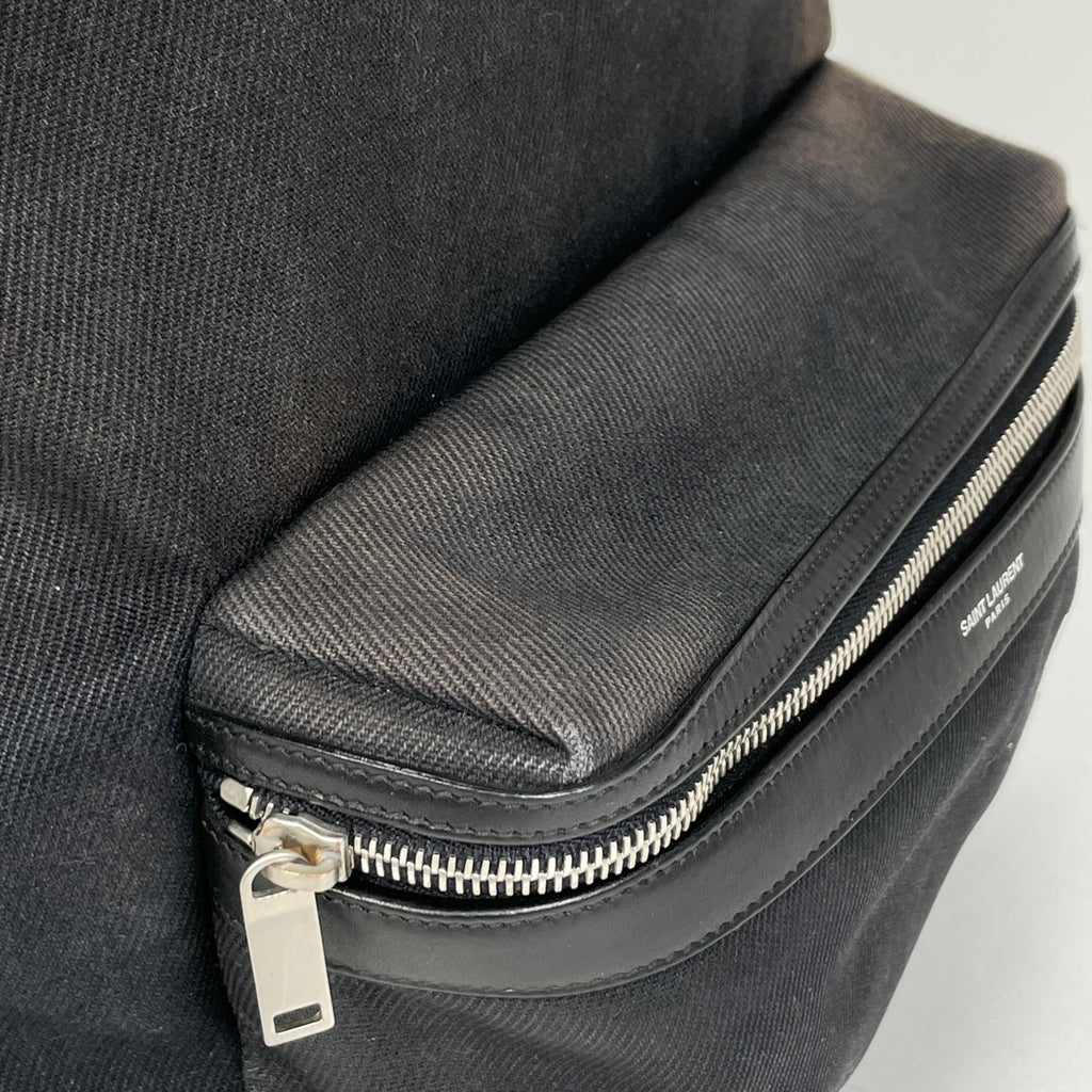 サンローラン シティ サンローラン ロゴ バックパック デイパック リュック キャンバス ブラック 534968 レディース 【中古】brbag