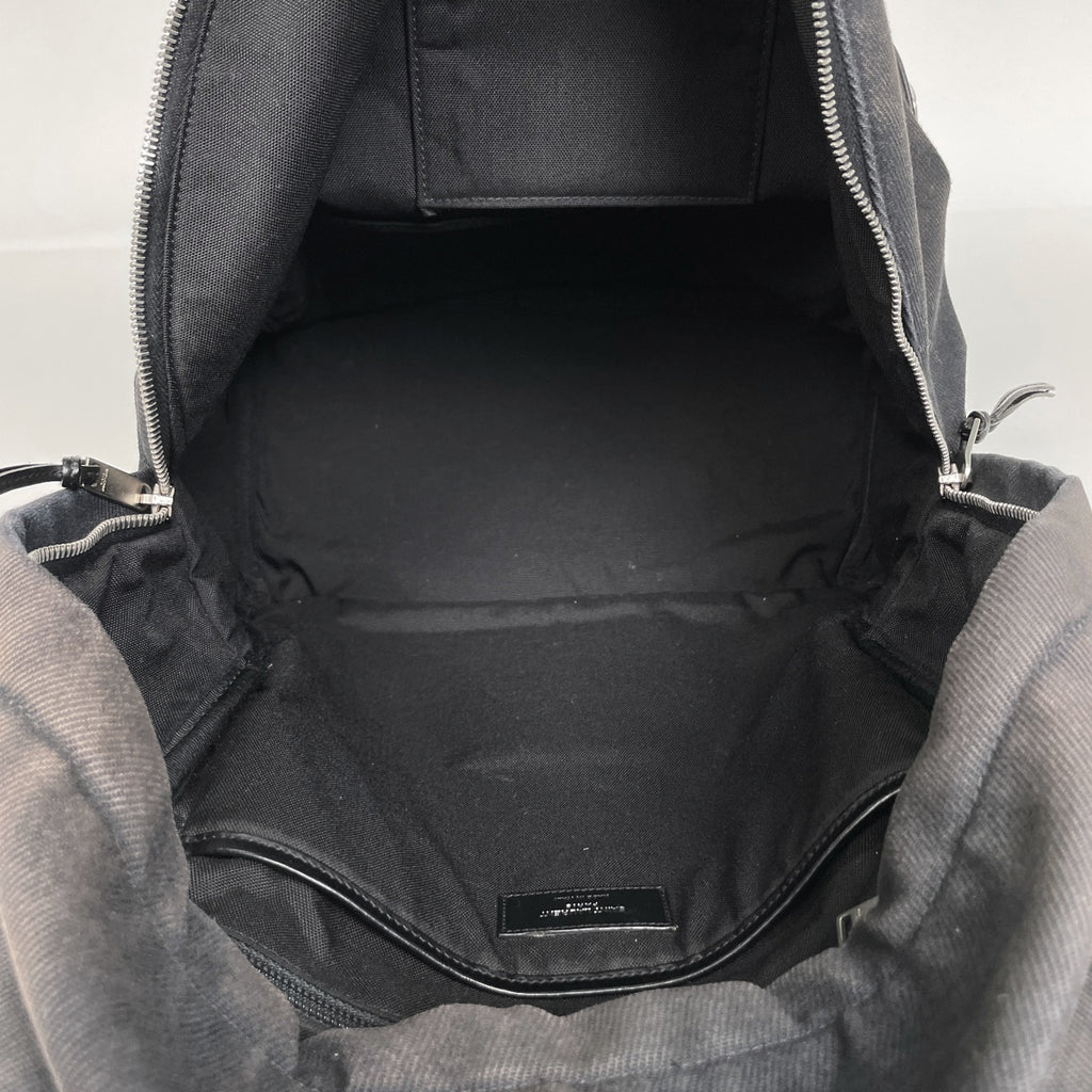 サンローラン シティ サンローラン ロゴ バックパック デイパック リュック キャンバス ブラック 534968 レディース 【中古】brbag