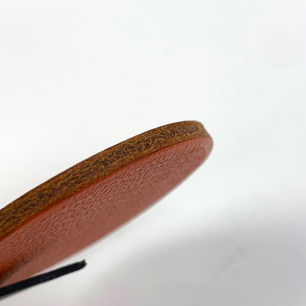 エルメス オレンジモチーフ チャーム キーホルダー バッグチャーム レザー オレンジ レディース 【中古】brbag