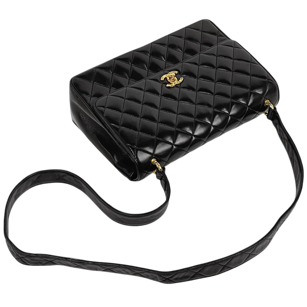 シャネル ココマーク ショルダーバッグ マトラッセ ショルダーバッグ レザー ブラック レディース 【中古】brbag