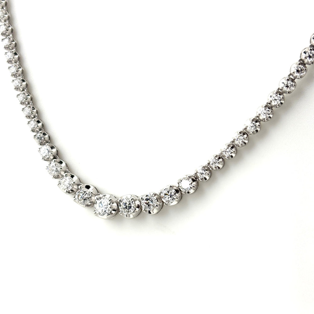 メレダイヤ デザインネックレス プラチナ ネックレス Pt850 ダイヤモンド レディース ノンブランドジュエリー 【中古】nbjwl