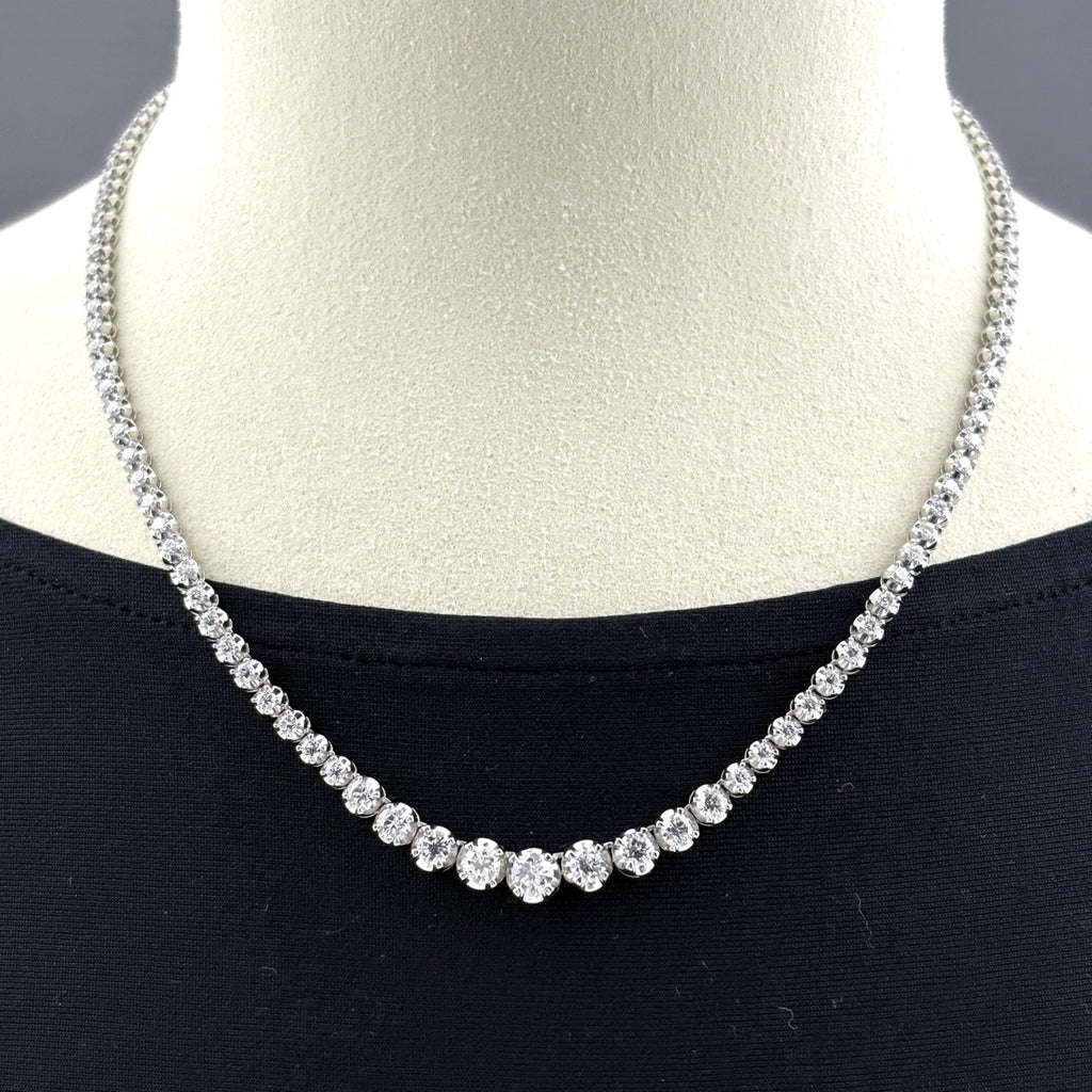 メレダイヤ デザインネックレス プラチナ ネックレス Pt850 ダイヤモンド レディース ノンブランドジュエリー 【中古】nbjwl