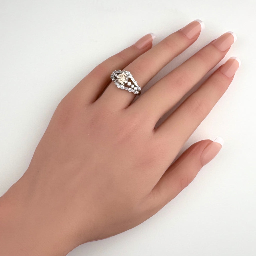 ダイヤモンド デザインリング プラチナ 指輪 メレダイヤ リング 10.5号 Pt900 ダイヤモンド レディース 【中古】nbjwl