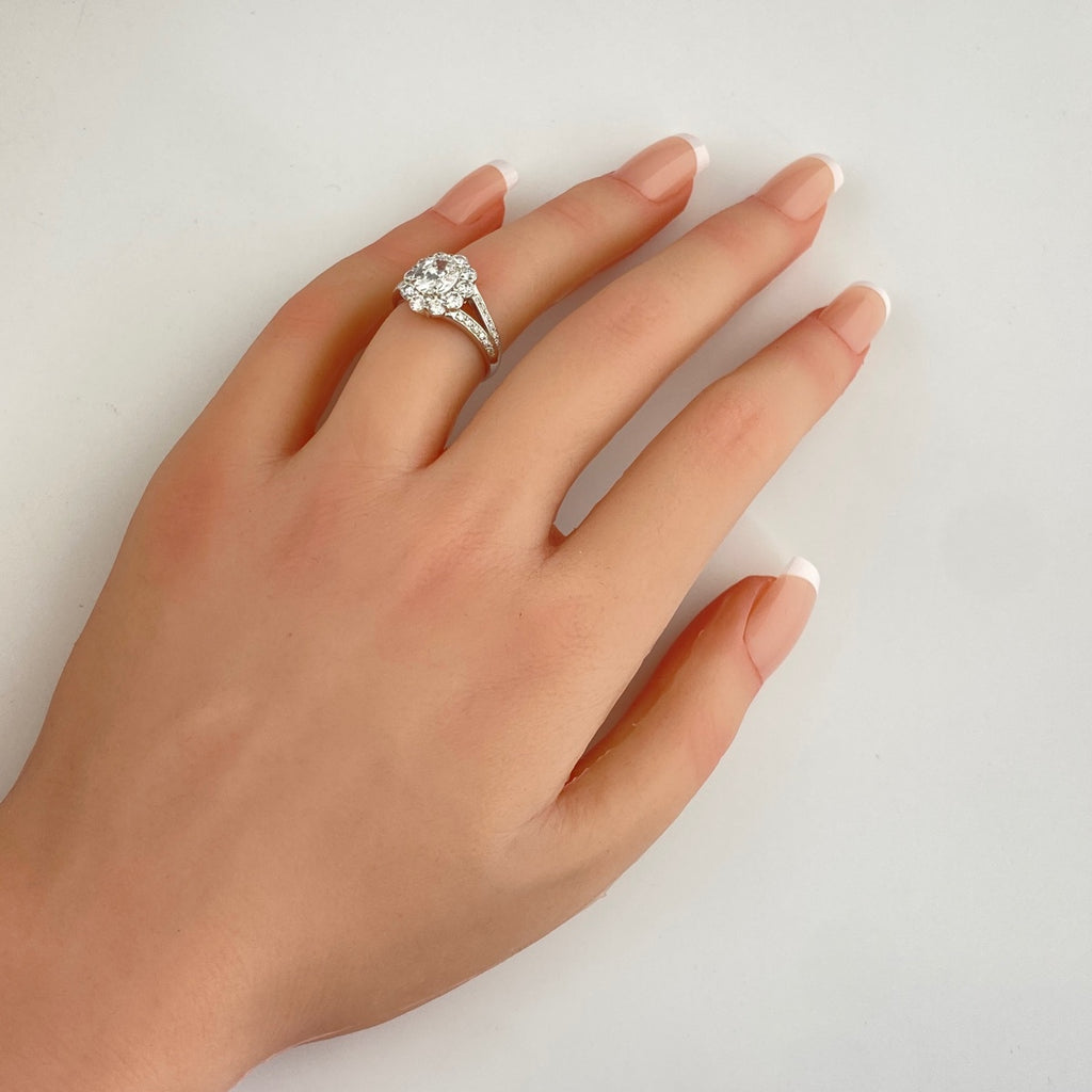 ダイヤモンド デザインリング プラチナ 指輪 メレダイヤ リング 10.5号 Pt900 ダイヤモンド レディース 【中古】nbjwl