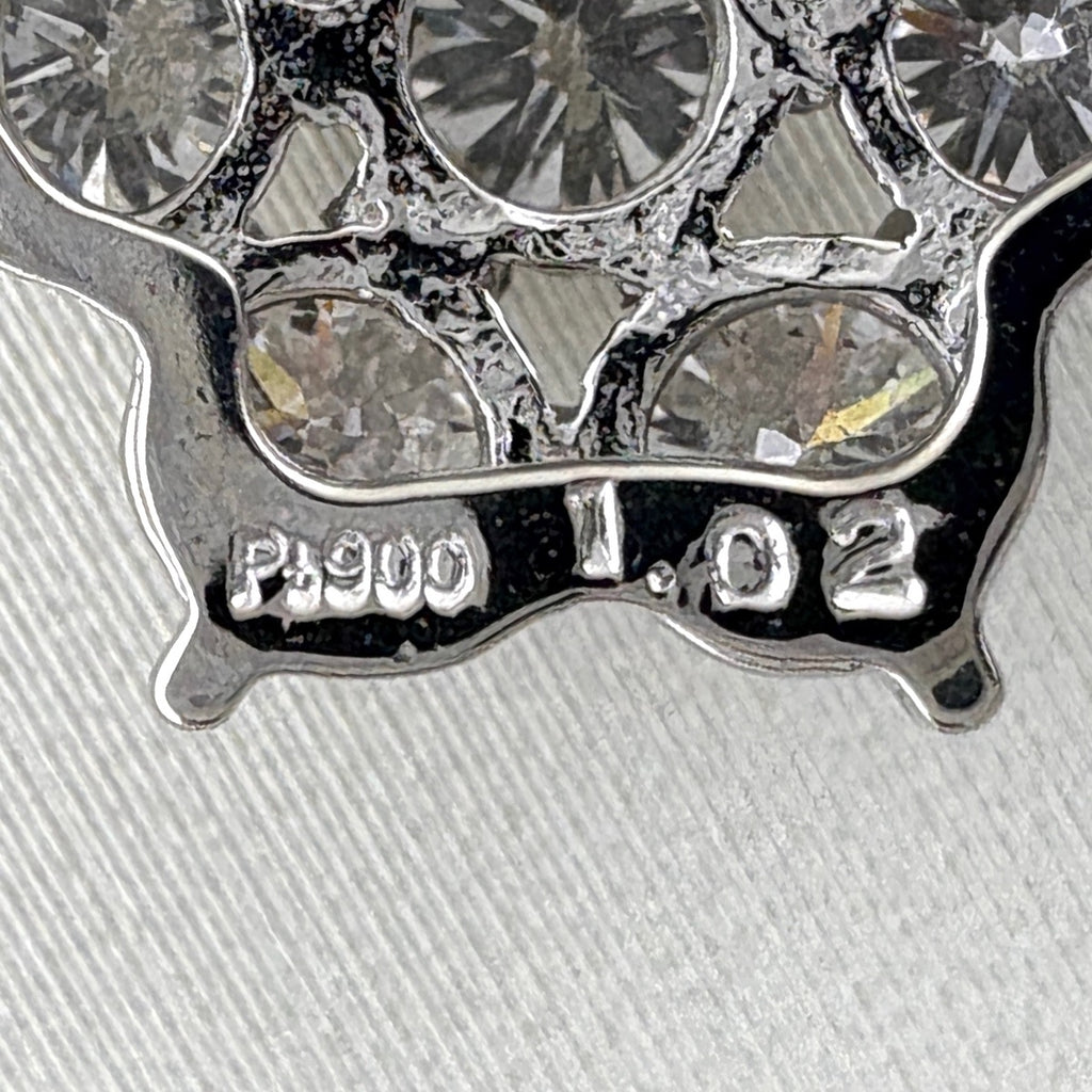 フラワーモチーフ デザインネックレス プラチナ ペンダント メレダイヤ 花 ネックレス Pt900 Pt850 ダイヤモンド レディース 【中古】nbjwl