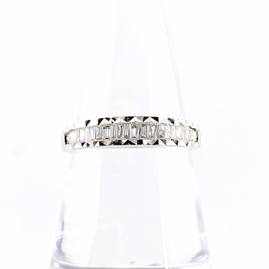 メレダイヤ デザインリング WG ホワイトゴールド 指輪 リング 15号 K18 WG ダイヤモンド レディース 【中古】nbjwl