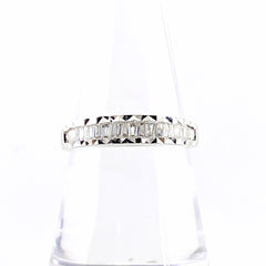 メレダイヤ デザインリング WG ホワイトゴールド 指輪 リング 15号 K18 WG ダイヤモンド レディース 【中古】nbjwl