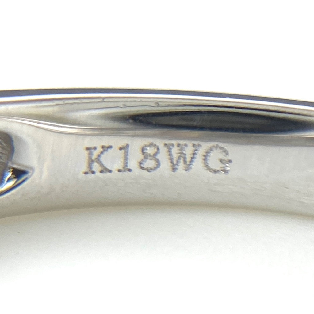 メレダイヤ デザインリング WG ホワイトゴールド 指輪 リング 15号 K18 WG ダイヤモンド レディース 【中古】nbjwl