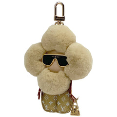 ルイ・ヴィトン ヴィヴィエンヌ ファッショニスタ モノグラム フラワー バッグチャーム レザー ミンク ゴールド ベージュ M01739 レディース 【中古】brbag