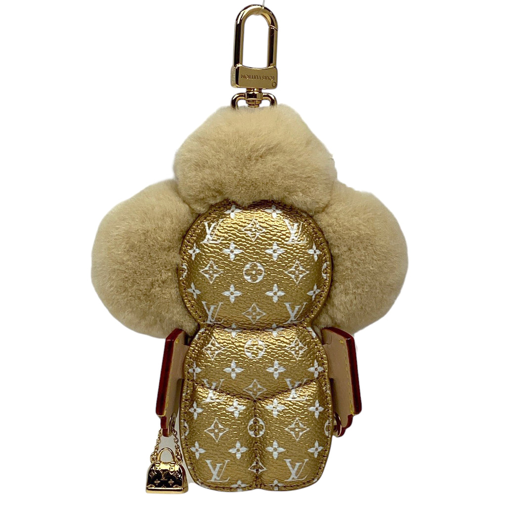 ルイ・ヴィトン ヴィヴィエンヌ ファッショニスタ モノグラム フラワー バッグチャーム レザー ミンク ゴールド ベージュ M01739 レディース 【中古】brbag