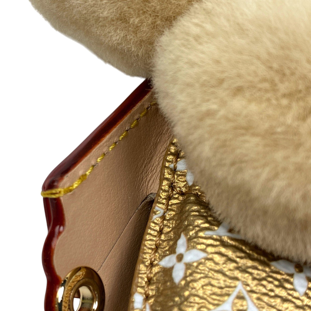 ルイ・ヴィトン ヴィヴィエンヌ ファッショニスタ モノグラム フラワー バッグチャーム レザー ミンク ゴールド ベージュ M01739 レディース 【中古】brbag