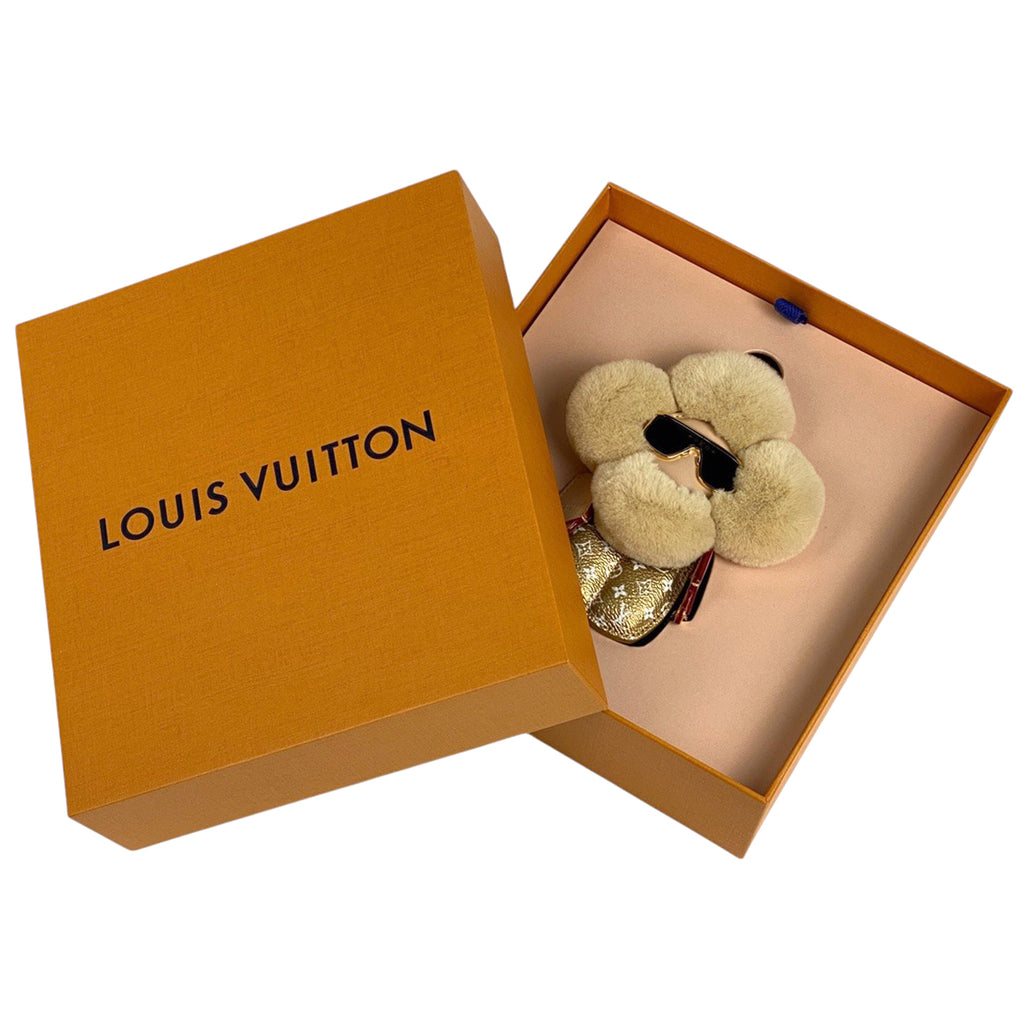 ルイ・ヴィトン ヴィヴィエンヌ ファッショニスタ モノグラム フラワー バッグチャーム レザー ミンク ゴールド ベージュ M01739 レディース 【中古】brbag