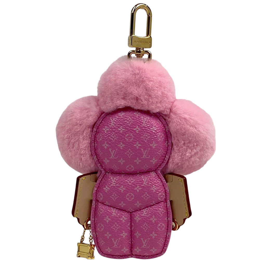 ルイ・ヴィトン ヴィヴィエンヌ ファッショニスタ モノグラム フラワー バッグチャーム レザー ミンク ピンク MO1737 レディース 【中古】brbag