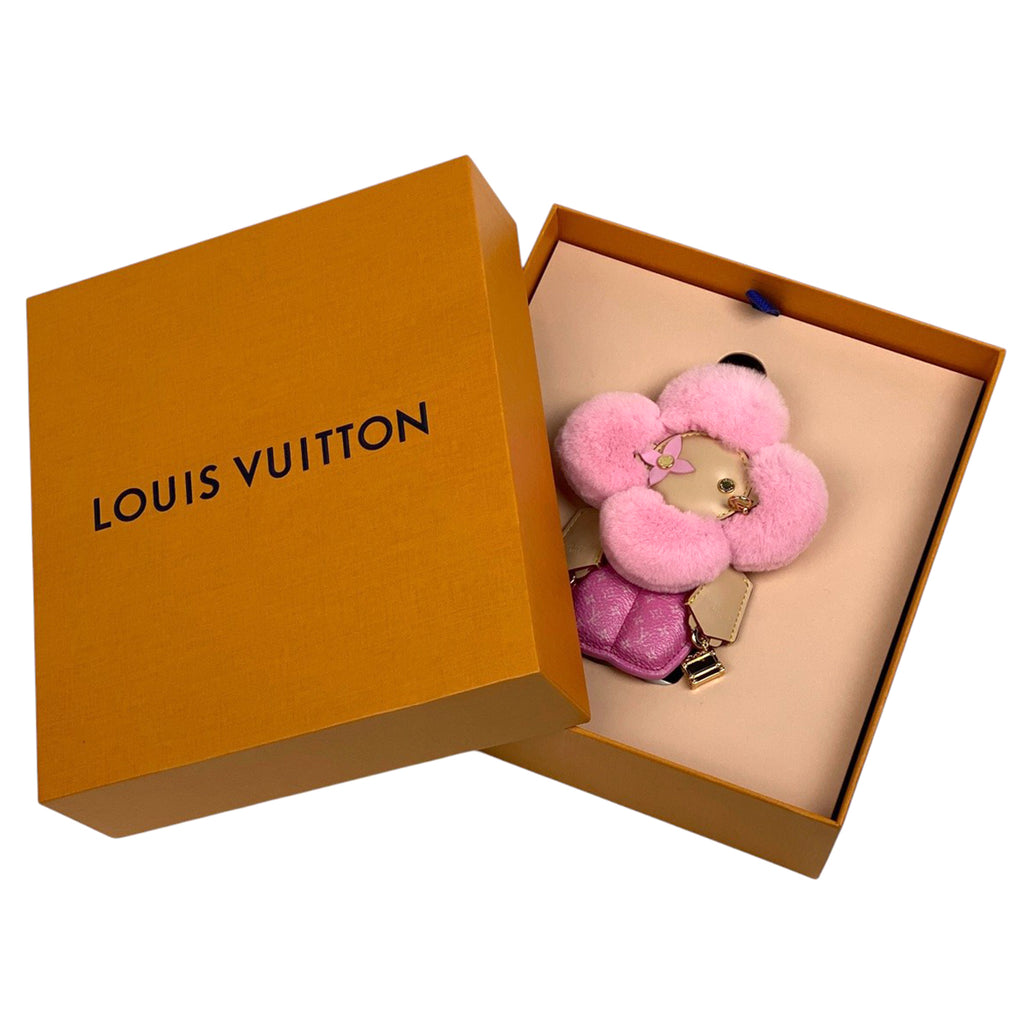 ルイ・ヴィトン ヴィヴィエンヌ ファッショニスタ モノグラム フラワー バッグチャーム レザー ミンク ピンク MO1737 レディース 【中古】brbag