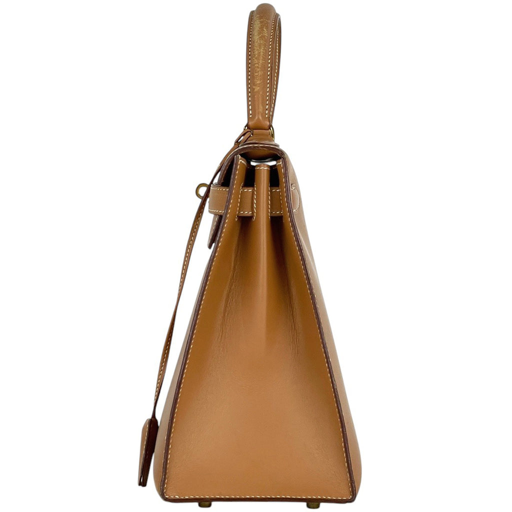 エルメス ケリー 28 外縫い ハンドバッグ ヴァッシュ ブラウン V レディース 【中古】brbag