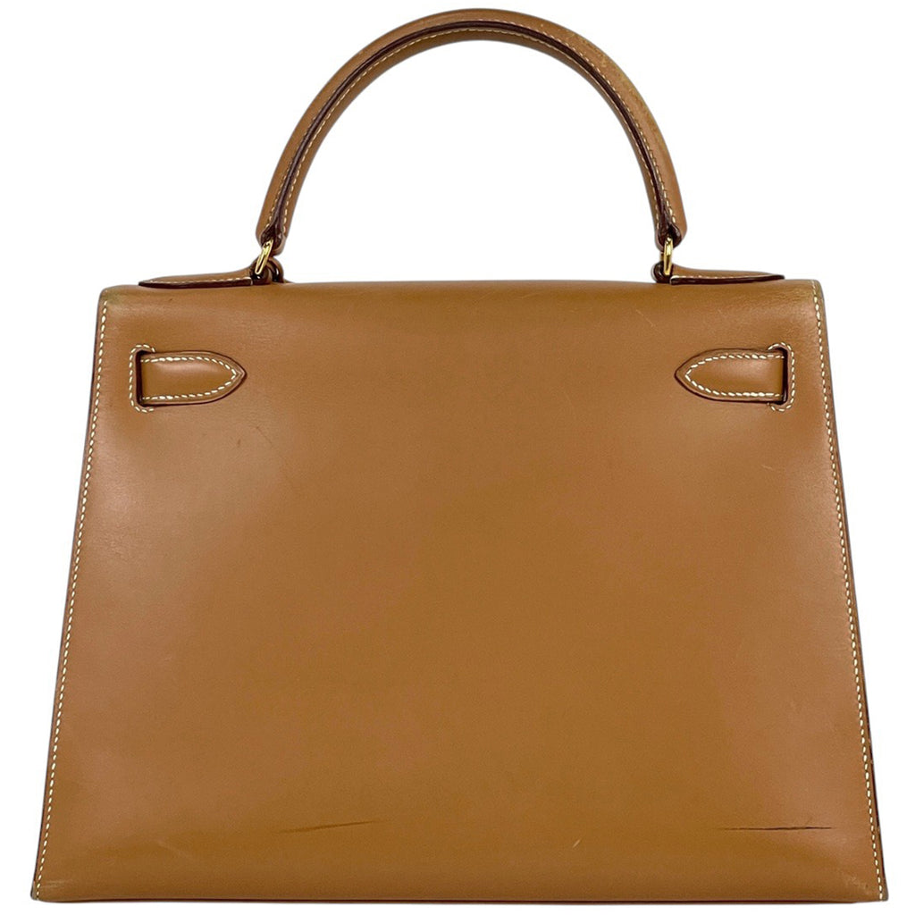 エルメス ケリー 28 外縫い ハンドバッグ ヴァッシュ ブラウン V レディース 【中古】brbag