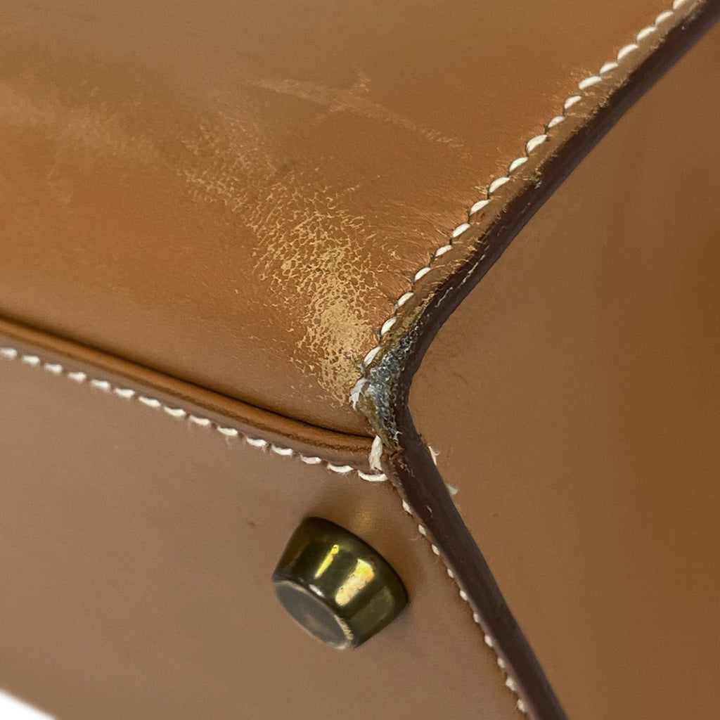 エルメス ケリー 28 外縫い ハンドバッグ ヴァッシュ ブラウン V レディース 【中古】brbag