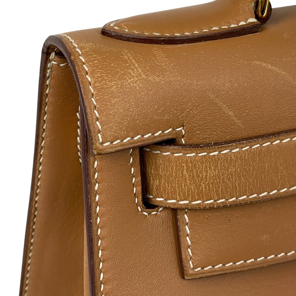 エルメス ケリー 28 外縫い ハンドバッグ ヴァッシュ ブラウン V レディース 【中古】brbag