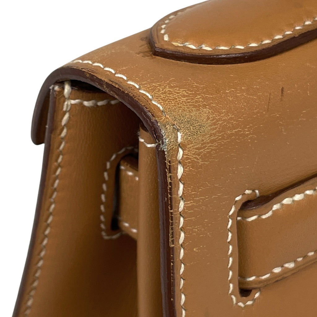 エルメス ケリー 28 外縫い ハンドバッグ ヴァッシュ ブラウン V レディース 【中古】brbag