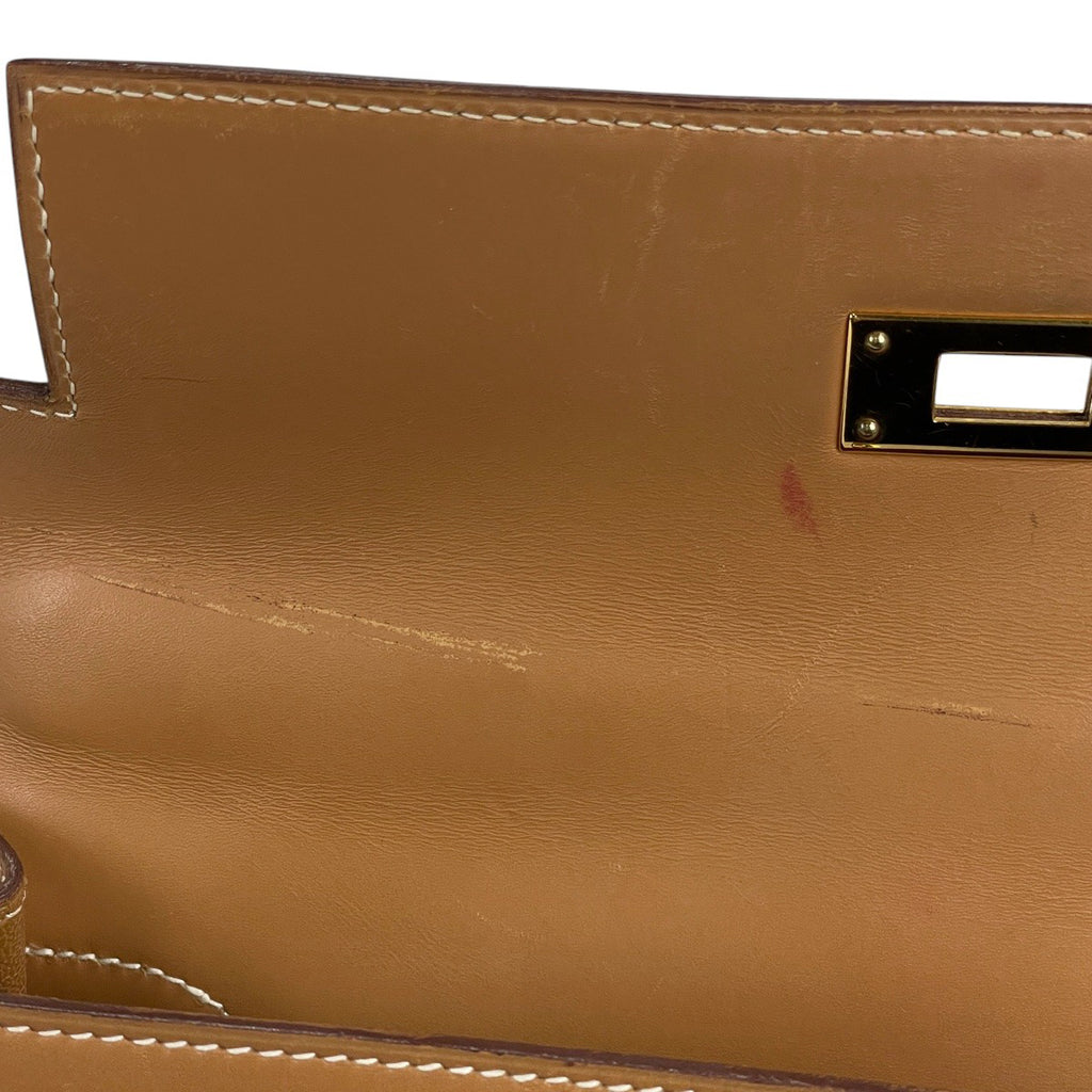 エルメス ケリー 28 外縫い ハンドバッグ ヴァッシュ ブラウン V レディース 【中古】brbag