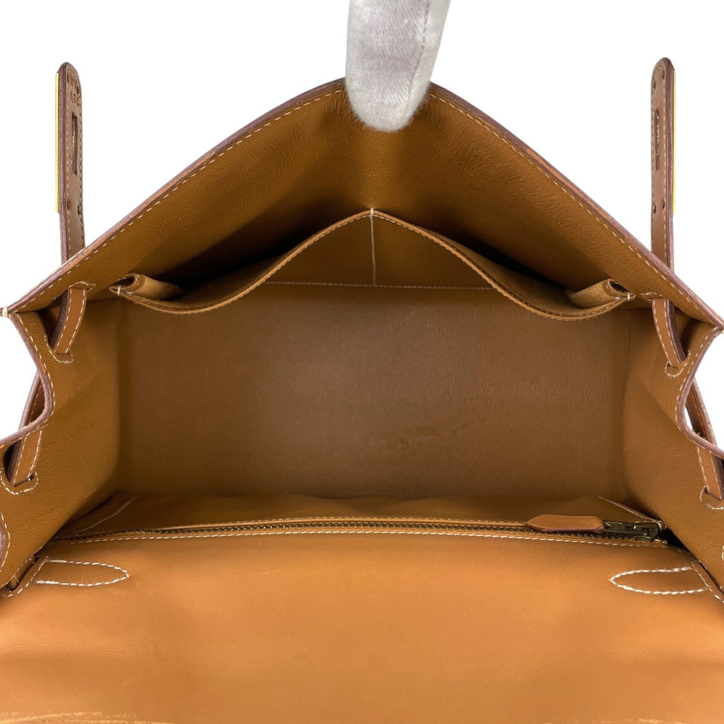 エルメス ケリー 28 外縫い ハンドバッグ ヴァッシュ ブラウン V レディース 【中古】brbag