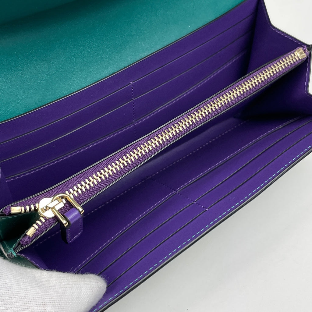 ブルガリ セルペンティ 二つ折り 長財布 スネーク 長財布 レザー グリーン レディース 【中古】brbag