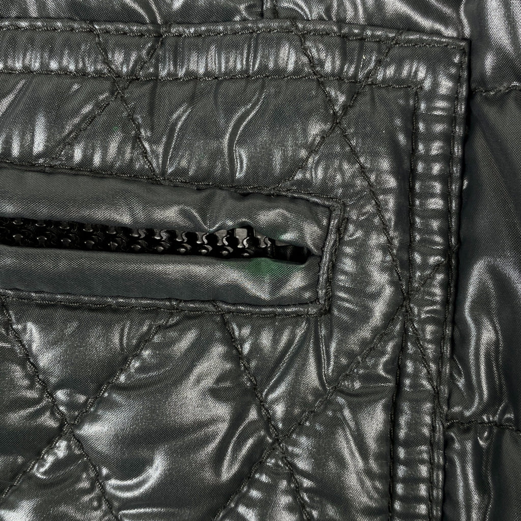 モンクレール キルティング ロングコート ベルト付き ファー ダブルファスナー アウター その他コート ナイロン グリーン レディース 【中古】brapp