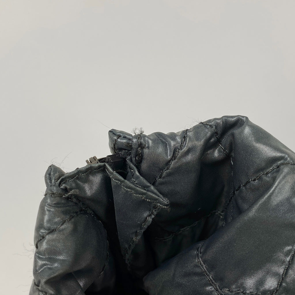 モンクレール キルティング ロングコート ベルト付き ファー ダブルファスナー アウター その他コート ナイロン グリーン レディース 【中古】brapp