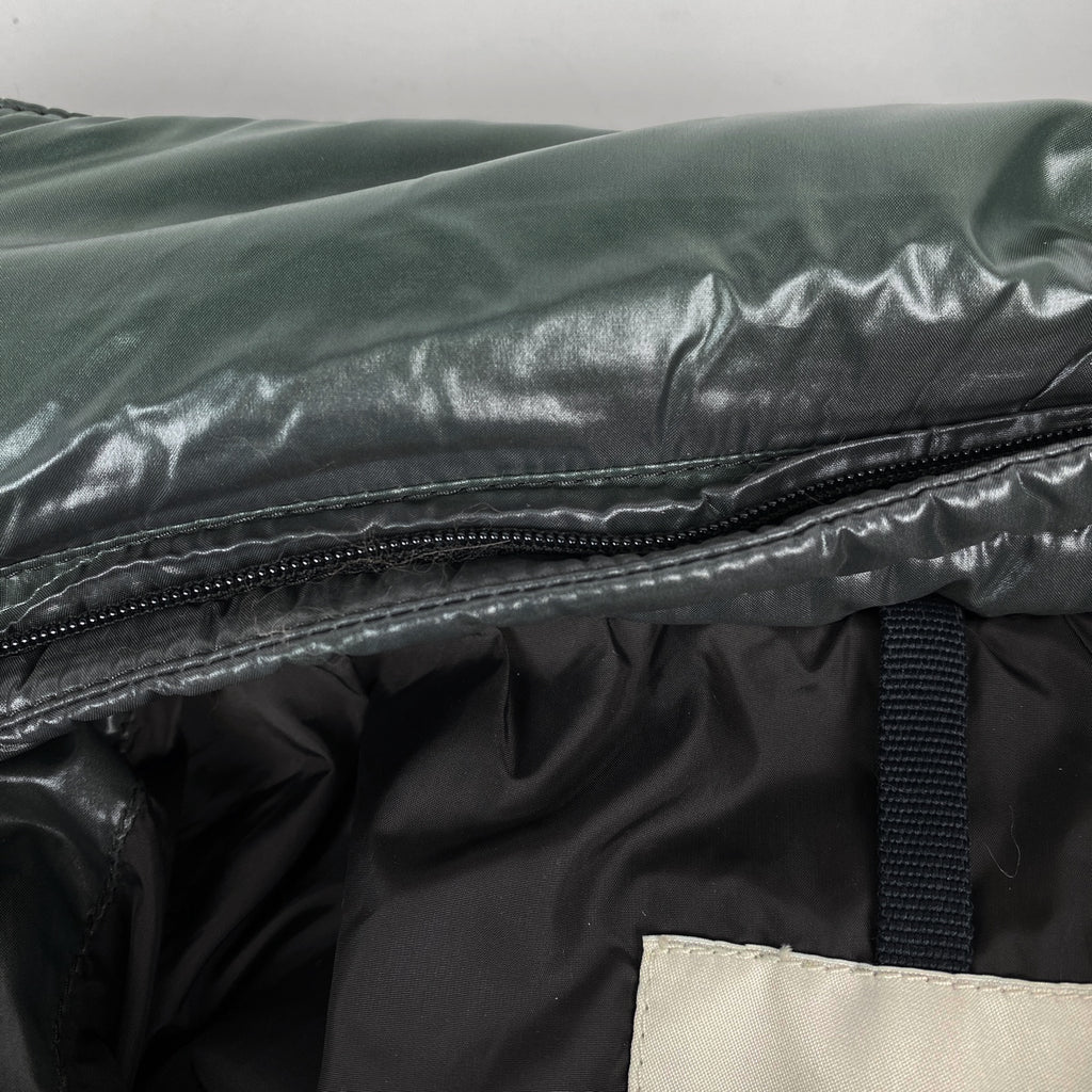 モンクレール キルティング ロングコート ベルト付き ファー ダブルファスナー アウター その他コート ナイロン グリーン レディース 【中古】brapp