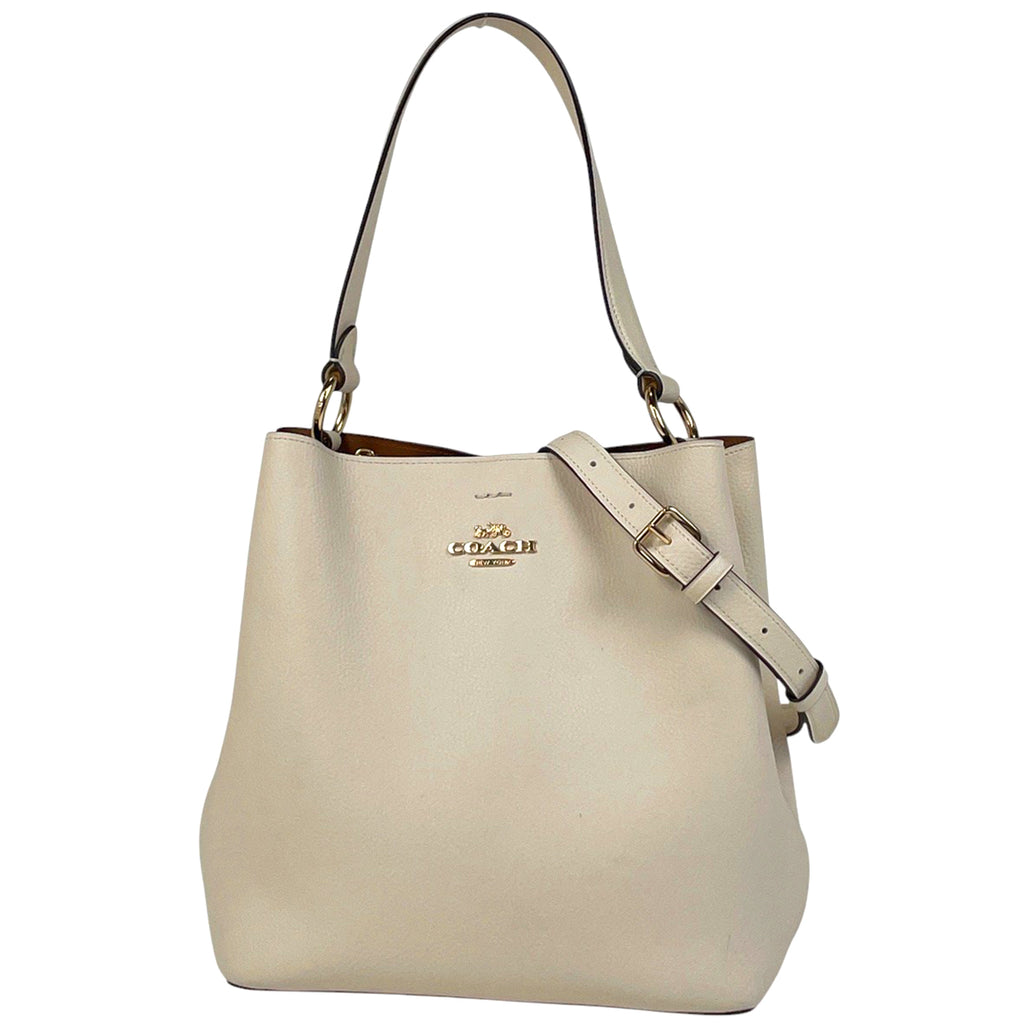 コーチ ロゴ ハンドバッグ 2WAY ショルダーバッグ 2wayバッグ レザー アイボリー 91122 レディース 【中古】brbag