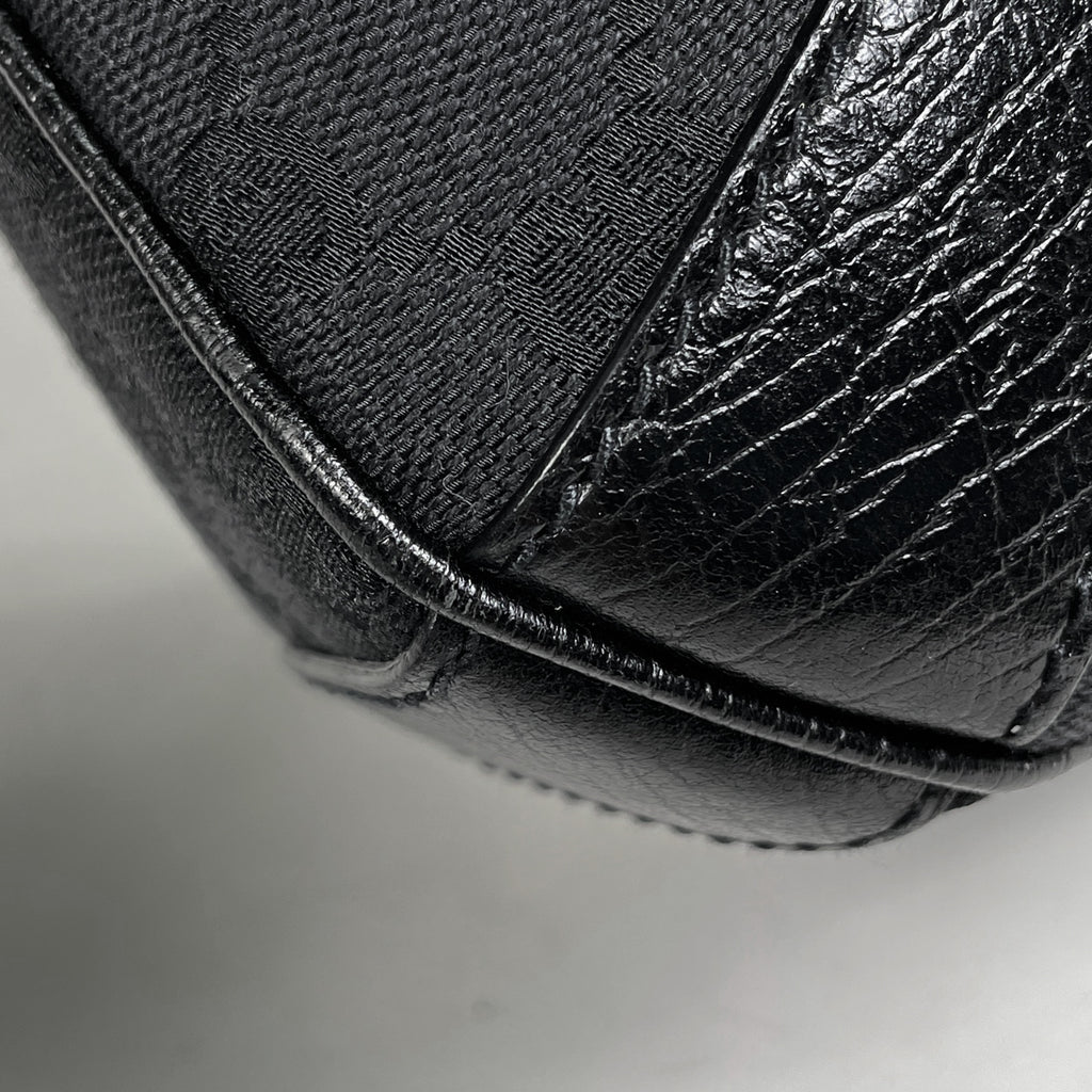 グッチ ホースビット ショルダーバッグ ワンショルダー GG柄 ショルダーバッグ キャンバス ブラック 114890 レディース 【中古】brbag