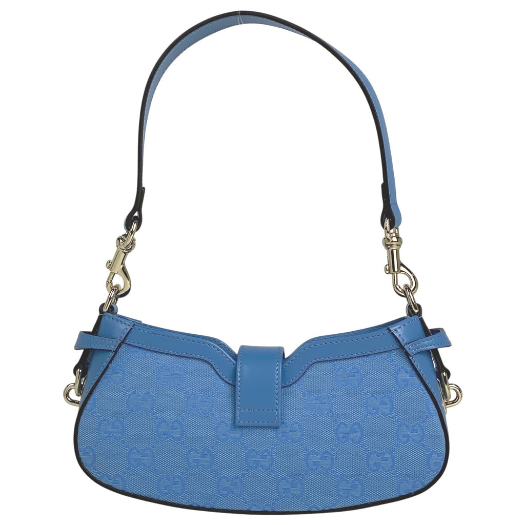 グッチ ムーンサイド ミニ ショルダーバッグ GG柄 ハンドバッグ ショルダーバッグ GGキャンバス ライトブルー 786035 レディース 【中古】brbag