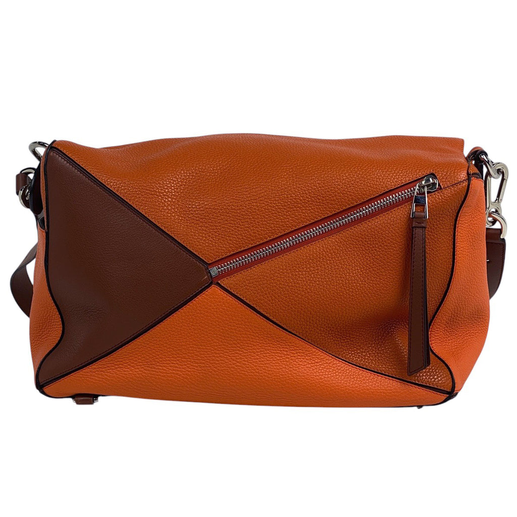 ロエベ パズル エクストラ ラージ バッグ アナグラム ショルダーバッグ レザー オレンジ レディース 【中古】brbag