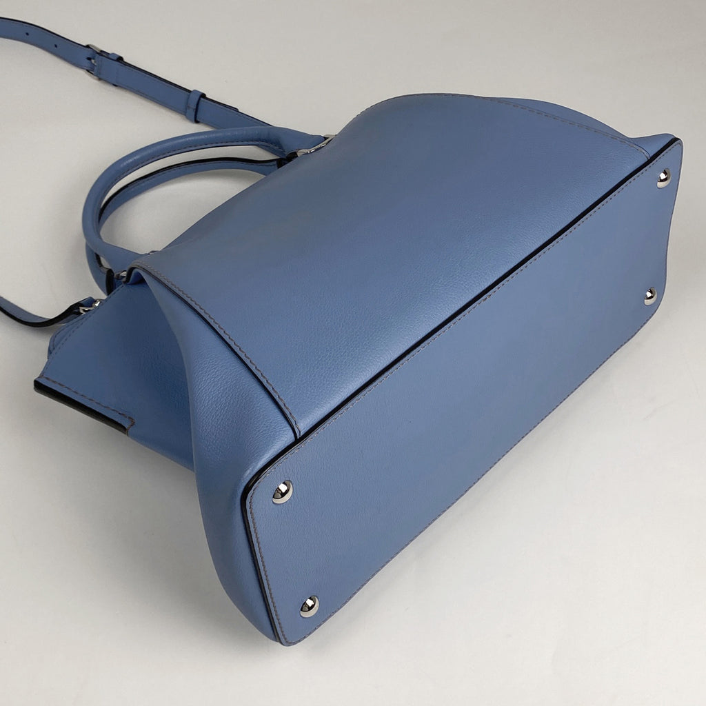 カルティエ ロゴ ハンドバッグ Cドゥ カルティエ 2WAY ショルダーバッグ ハンドバッグ レザー ブルー レディース 【中古】brbag