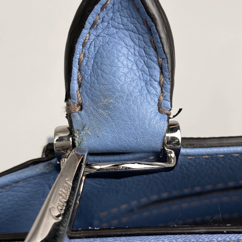 カルティエ ロゴ ハンドバッグ Cドゥ カルティエ 2WAY ショルダーバッグ ハンドバッグ レザー ブルー レディース 【中古】brbag