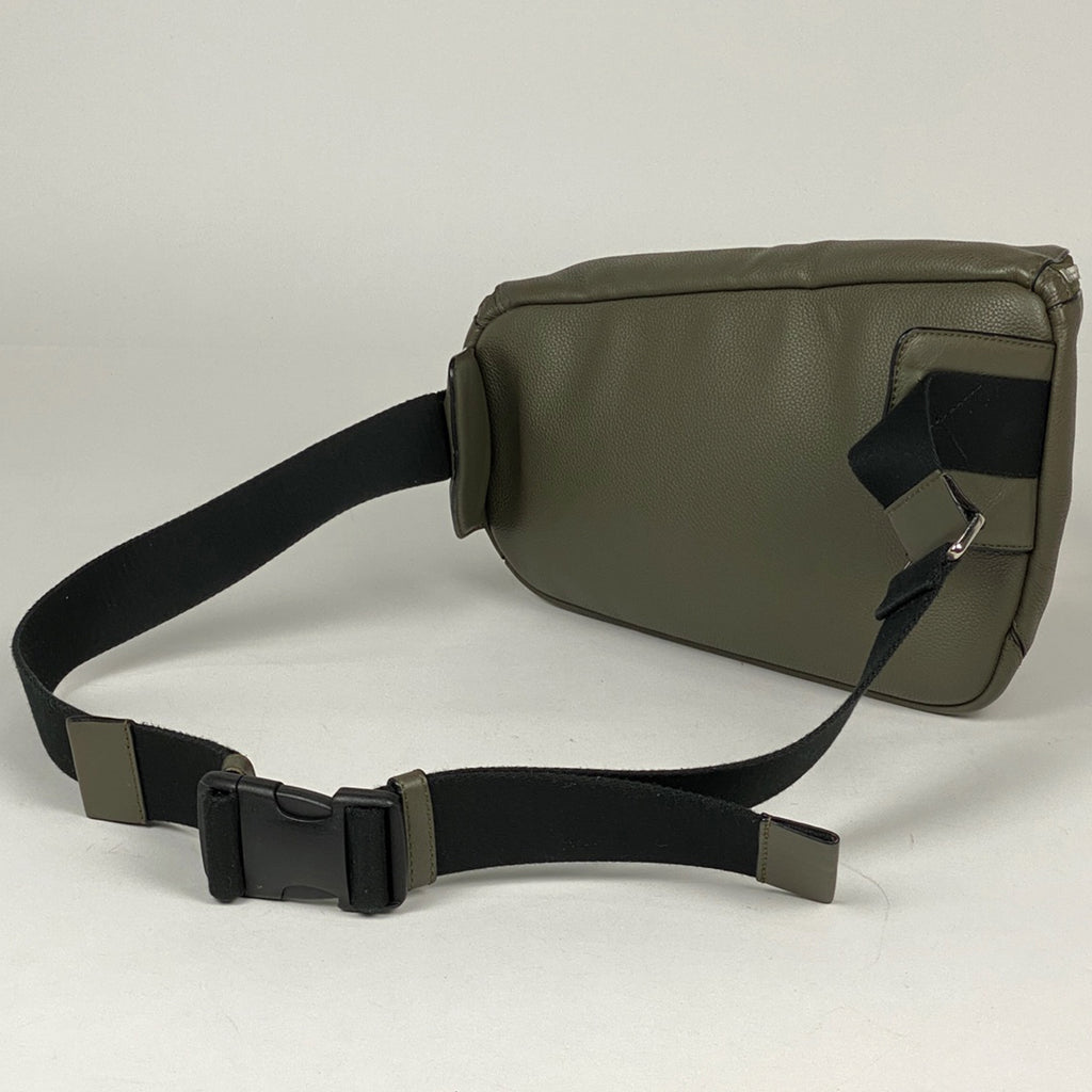 ロエベ パズル スリング バッグ カーキ ボディバッグ レザー グリーンベージュ メンズ 【中古】brbag