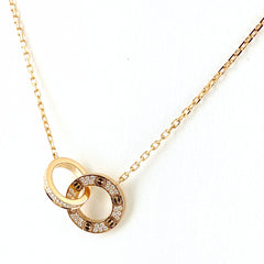 カルティエ ラブサークル ダイヤ ネックレス YG イエローゴールド ペンダント メレダイヤ ネックレス 750 ダイヤモンド レディース 【中古】brjwl