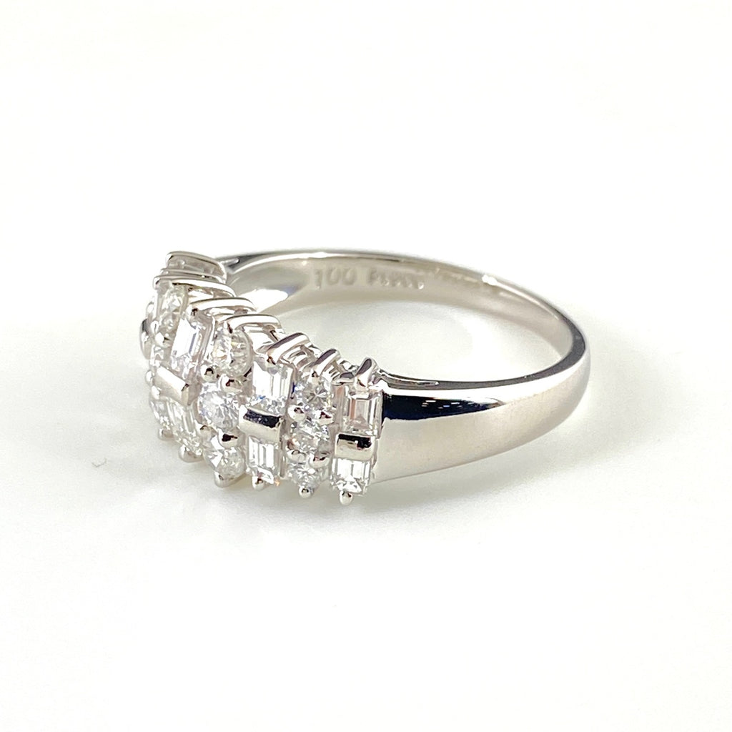 メレダイヤ デザインリング プラチナ 指輪 リング 11号 Pt900 ダイヤモンド レディース 【中古】nbjwl