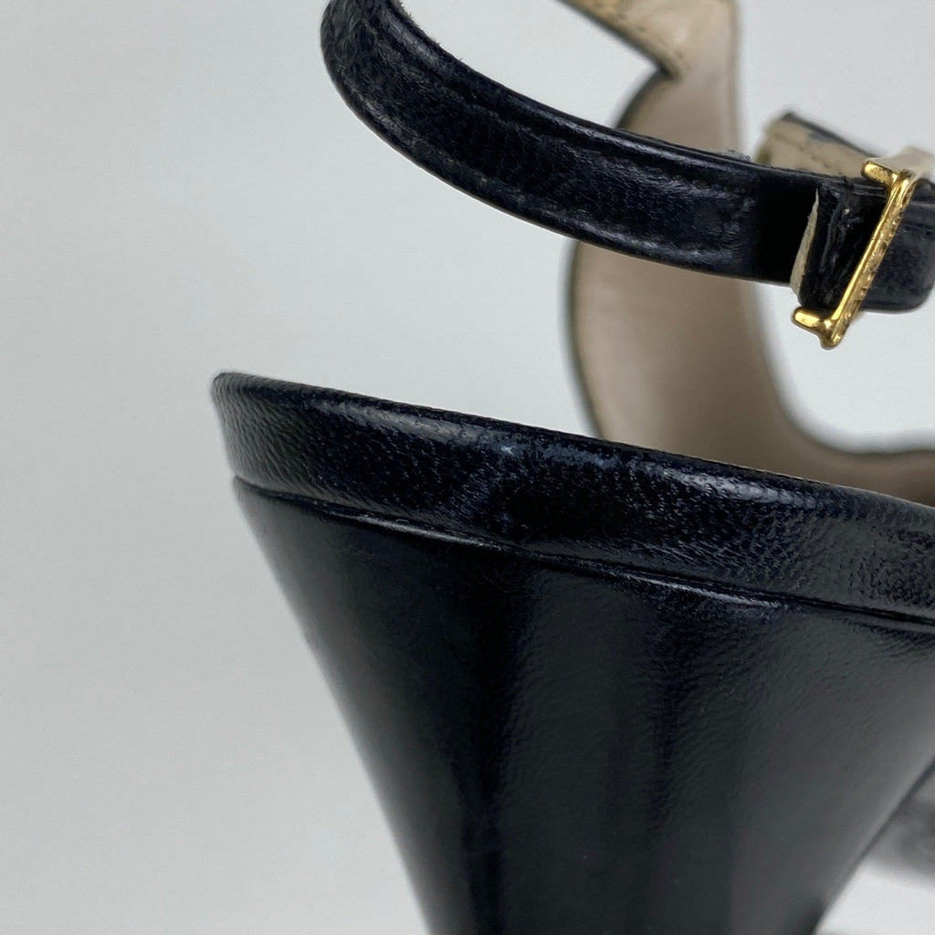 シャネル デザイン パンプス バッグストラップ 靴 パンプス レザー ブラック レディース 【中古】brapp