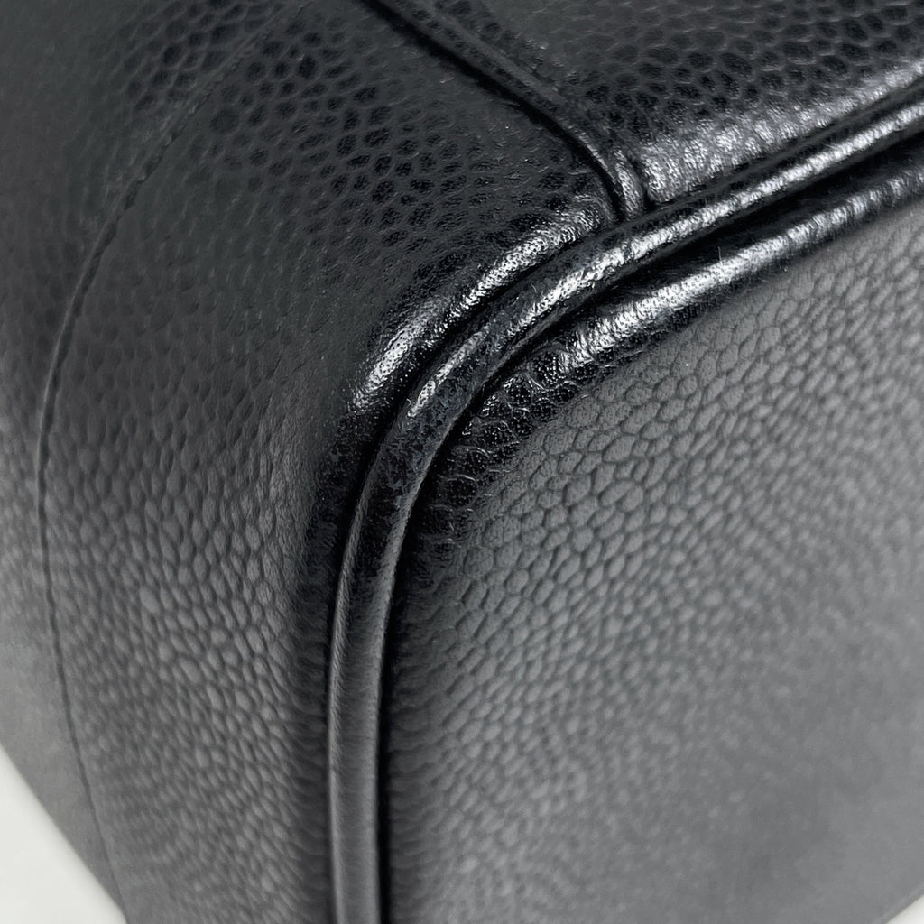 シャネル ココマーク バニティバッグ コスメ メイク 小物入れ 化粧ポーチ キャビアスキン ブラック A01998 レディース 【中古】brbag