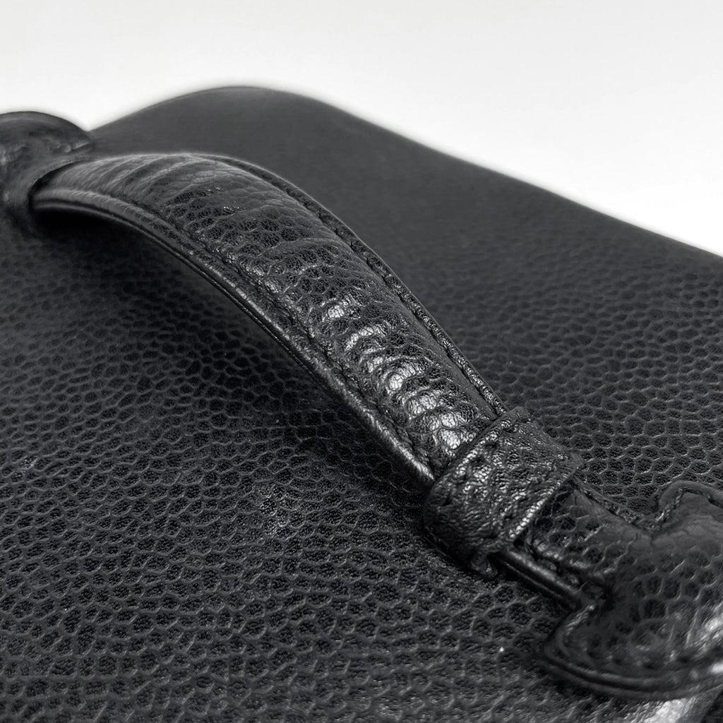 シャネル ココマーク バニティバッグ コスメ メイク 小物入れ 化粧ポーチ キャビアスキン ブラック A01998 レディース 【中古】brbag