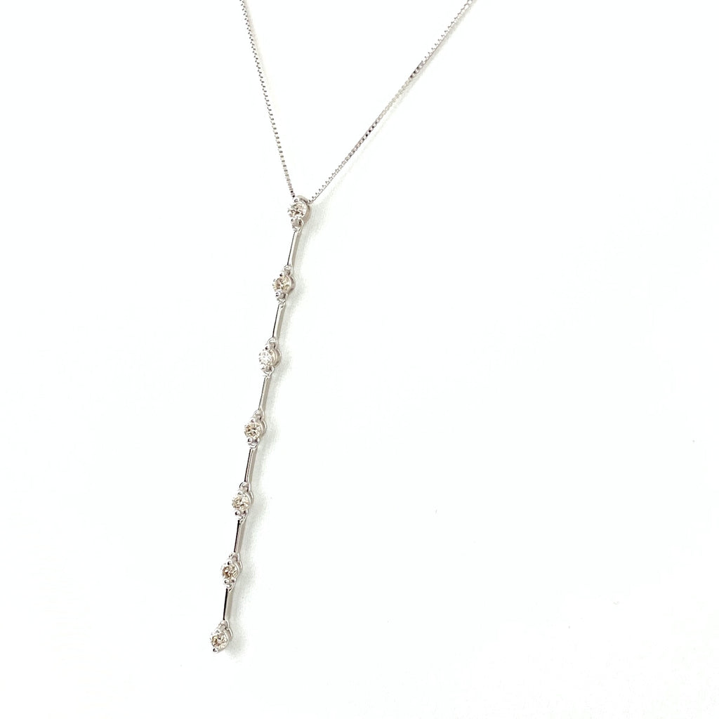 メレダイヤ デザインネックレス WG ホワイトゴールド ペンダント ネックレス K18 WG ダイヤモンド レディース 【中古】nbjwl