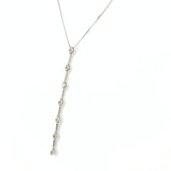 メレダイヤ デザインネックレス WG ホワイトゴールド ペンダント ネックレス K18 WG ダイヤモンド レディース 【中古】nbjwl