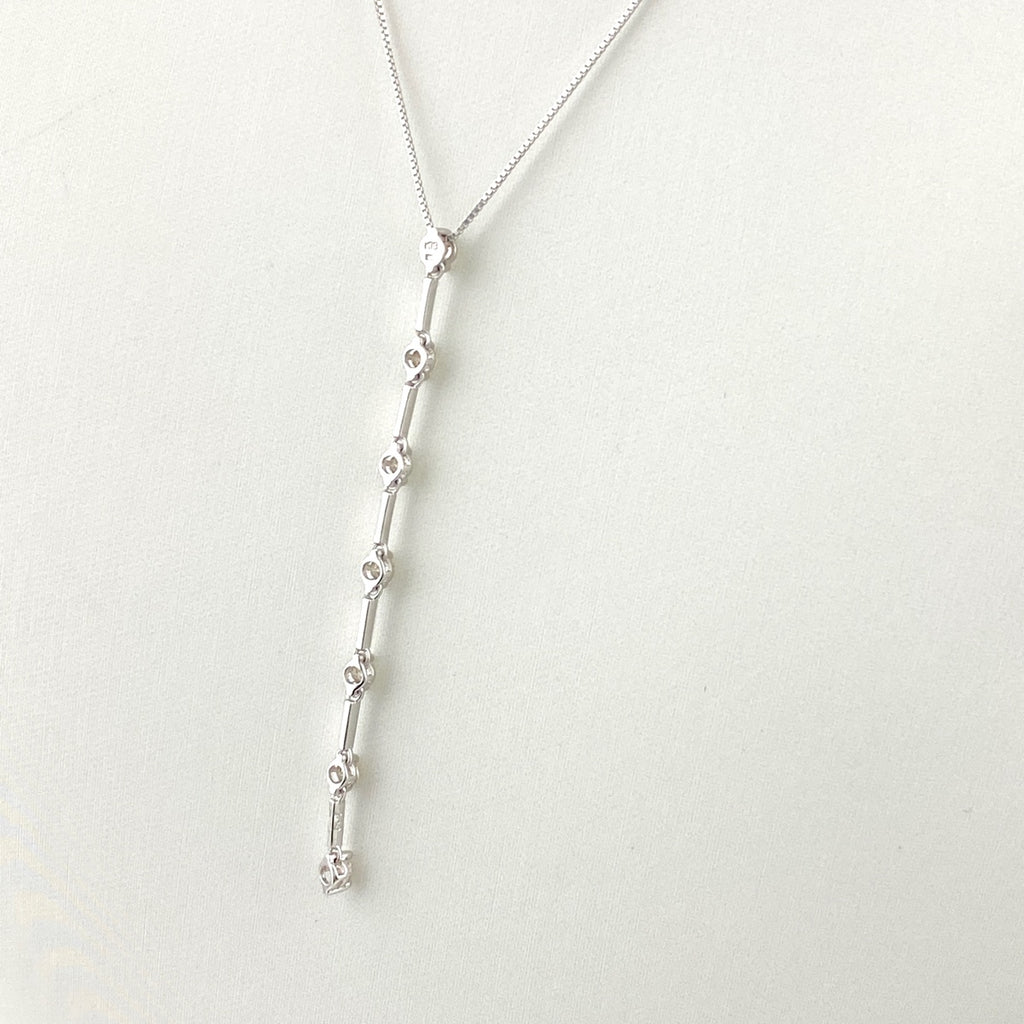 メレダイヤ デザインネックレス WG ホワイトゴールド ペンダント ネックレス K18 WG ダイヤモンド レディース 【中古】nbjwl