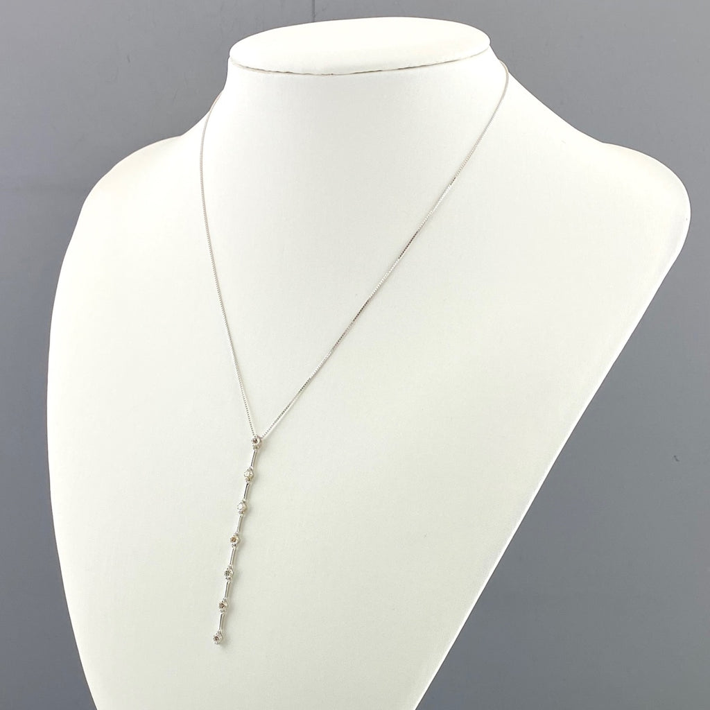 メレダイヤ デザインネックレス WG ホワイトゴールド ペンダント ネックレス K18 WG ダイヤモンド レディース 【中古】nbjwl