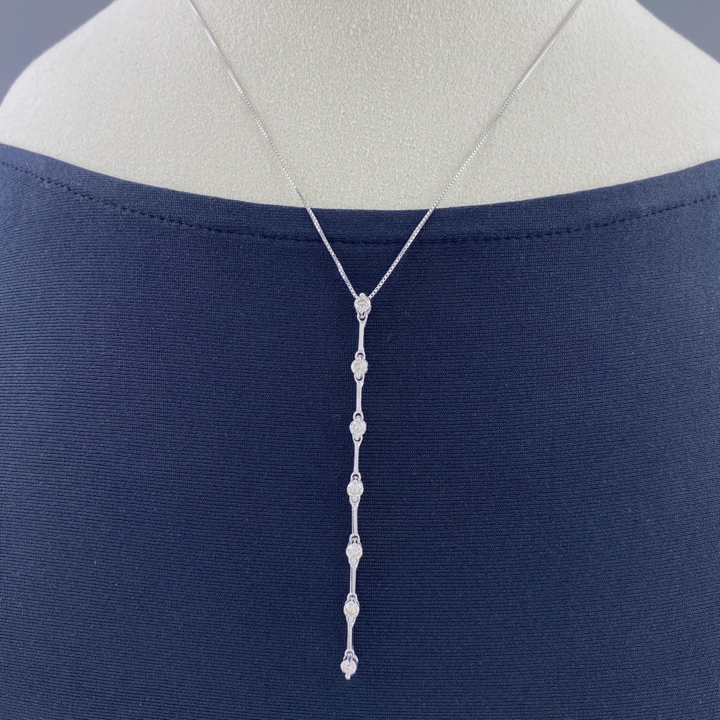 メレダイヤ デザインネックレス WG ホワイトゴールド ペンダント ネックレス K18 WG ダイヤモンド レディース 【中古】nbjwl