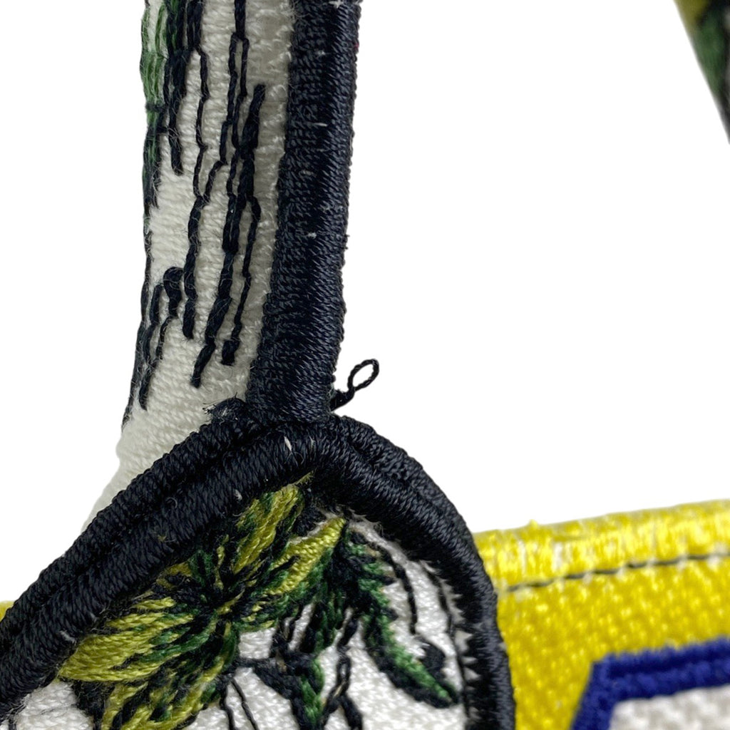 クリスチャンディオール ブック トートバッグ ラージ ロゴ フラワー 象柄 トートバッグ キャンバス ホワイト ピンク マルチカラー レディース 【中古】brbag